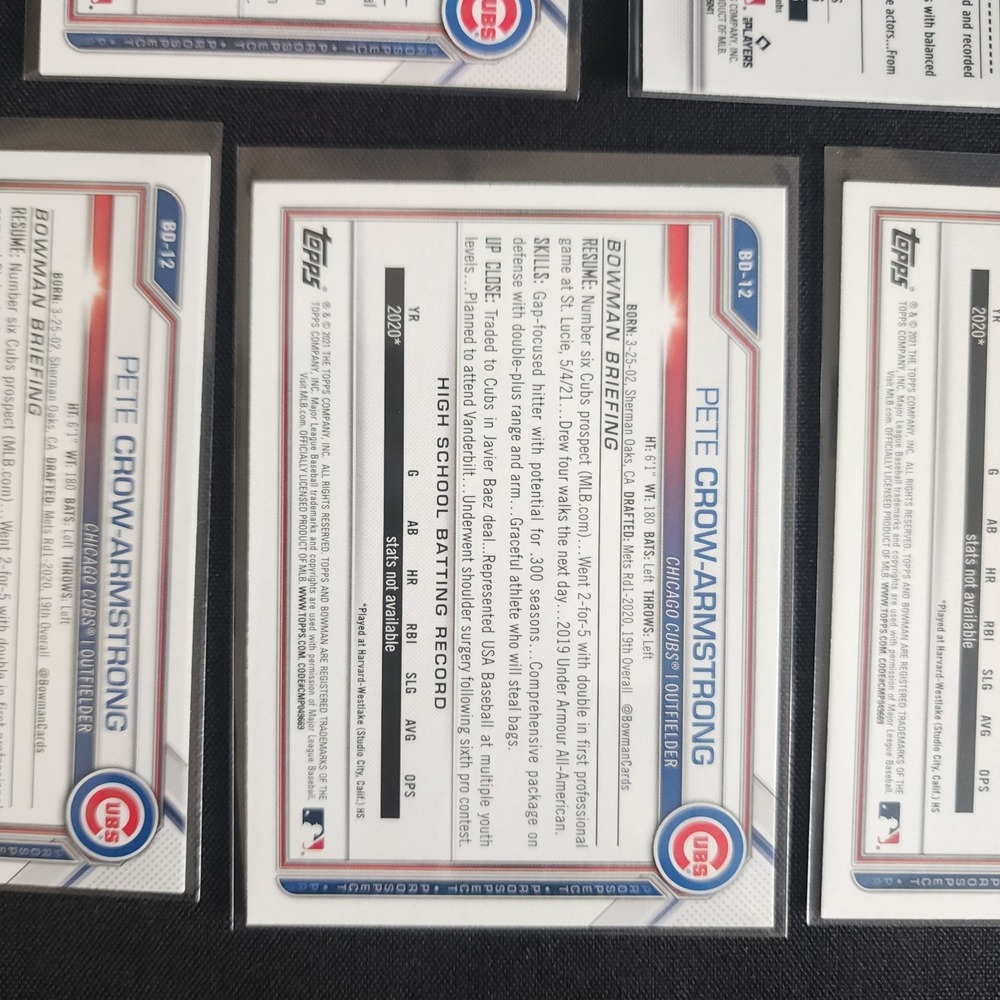 Pete Crow-Armstrong Bowman Rookie RC Cards 2021, 2024 - Picture 11 of 13
